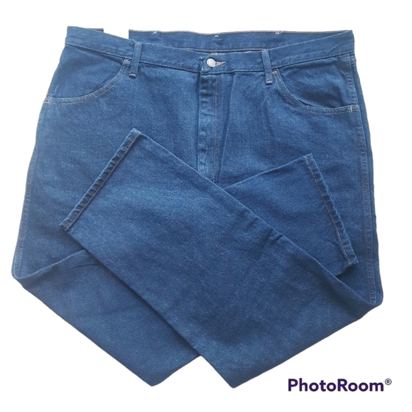 Rustler Wrangler Straight Leg Blue Jeans - Picture 1 of 9